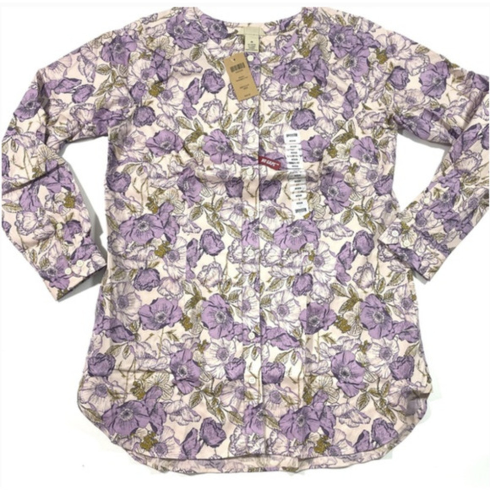 NEW Duluth Wrinklefighter‎ Tunic | Purple Floral Size L
